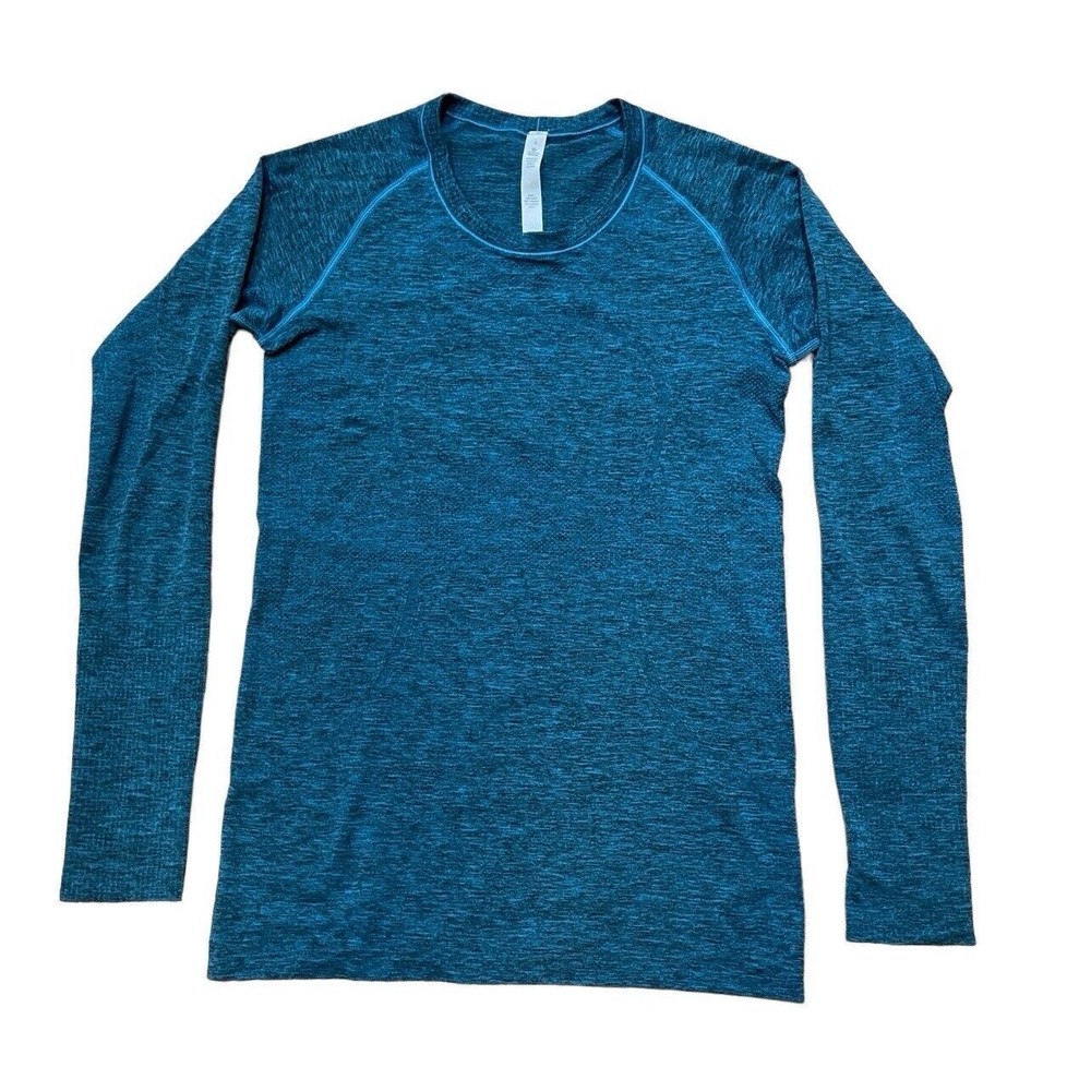 Lululemon Swiftly Tech Womens Long Sleeve Athletic Top Shirt Size 8 Blue EUC